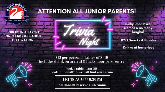 Junior Parent's TRIVIA NIGHT