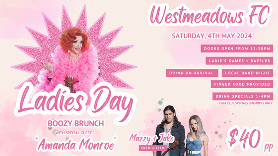 Ladies Day with special guest 'Amanda Monroe'