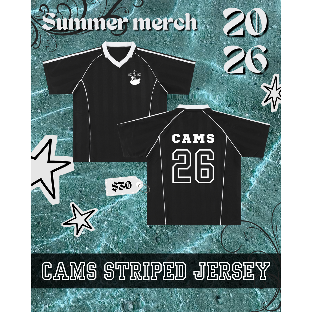 CAMS Black Striped Jersey 2026