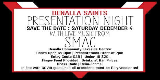 Benalla Saints Presentation Night 2021