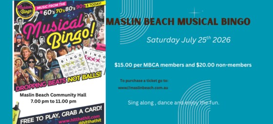 Maslin Beach Singing Bingo Saturday 25th July 2026