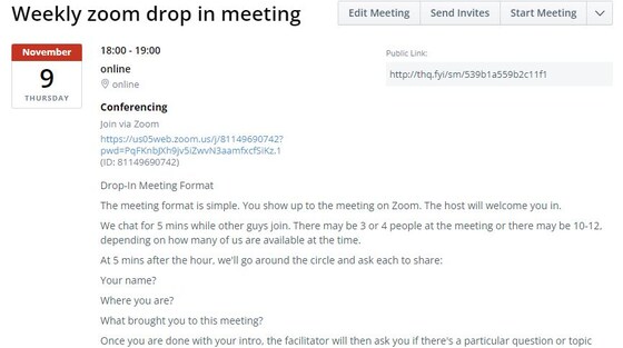 Weekly online meeting