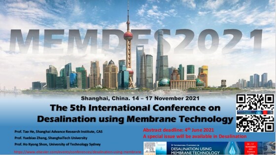 Membrane Desalination 2021 (MEMDES2021), 14-17 November 2021