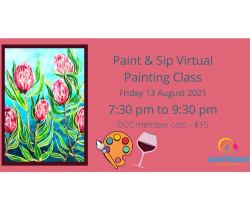 Paint & Sip Virtual Painting Class - August 2021