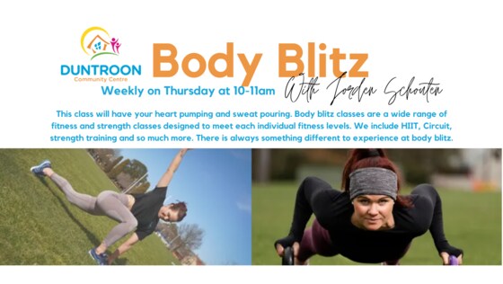 Body Blitz with Jordan Schouten - Sessions for term 2