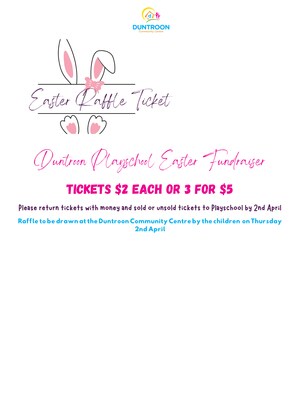 Playschool Easter Fundraiser | Duntroon Community Centre | TidyHQ