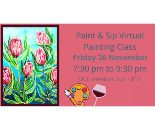 Paint & Sip Virtual Painting Class - November 2021
