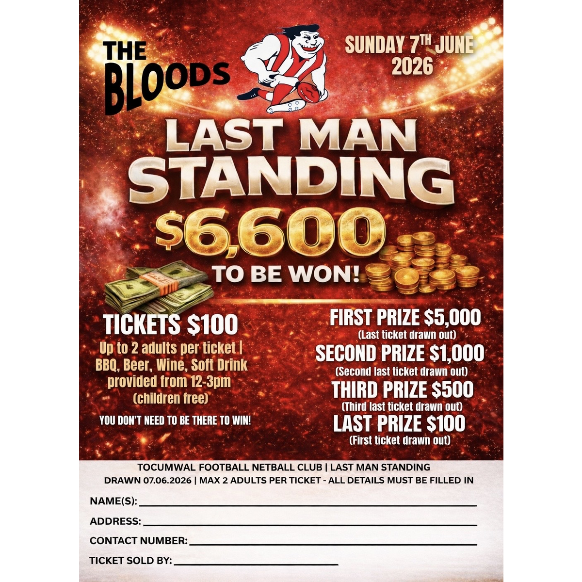 2026 Major Raffle Ticket “Last Man Standing” 