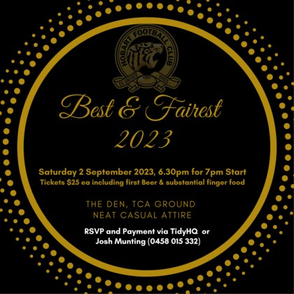 Hobart Football Club 2023 Best & Fairest