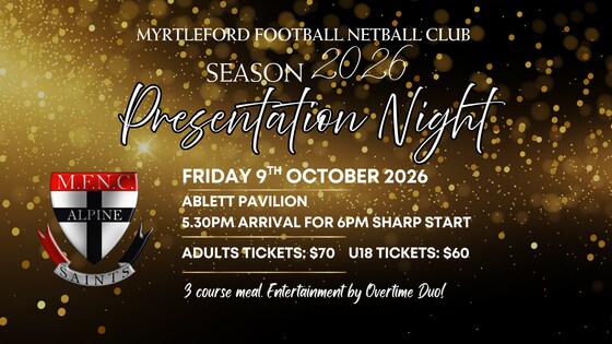 MFNC SEASON 2026 Presentation Night Friday 9th October 2026