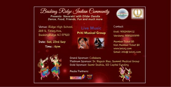 Dandiya 2017 in Basking Ridge with Live Music