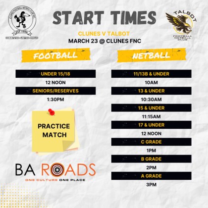 Practice Match Clunes v Talbot