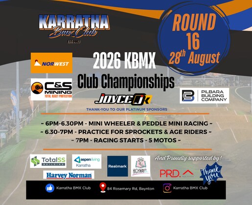 Round 14 - 2026 KBMX Club Championships **New Rider**