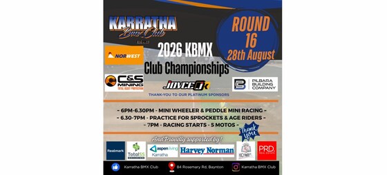 Round 16 - 2026 KBMX Club Championships **Current Riders**