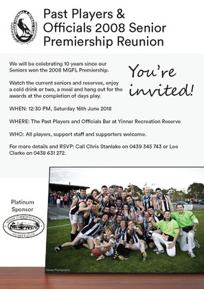 YFNC 2008 Senior Premiership Reunion