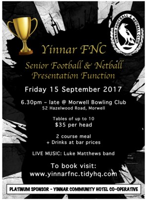YFNC Senior Football & Netball Presentation Night