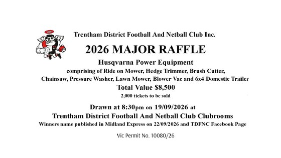 2026 Major Raffle - Husqvarna Equipment valued at $8500.00