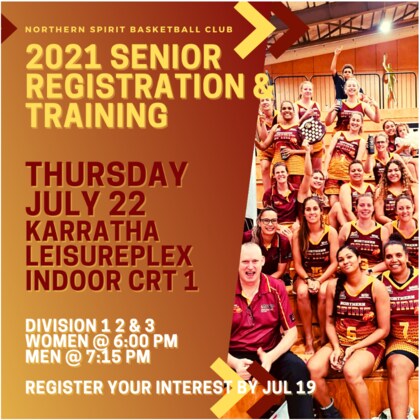 SENIOR TRAINING AND REGISTRATION - THURSDAY JULY 22
