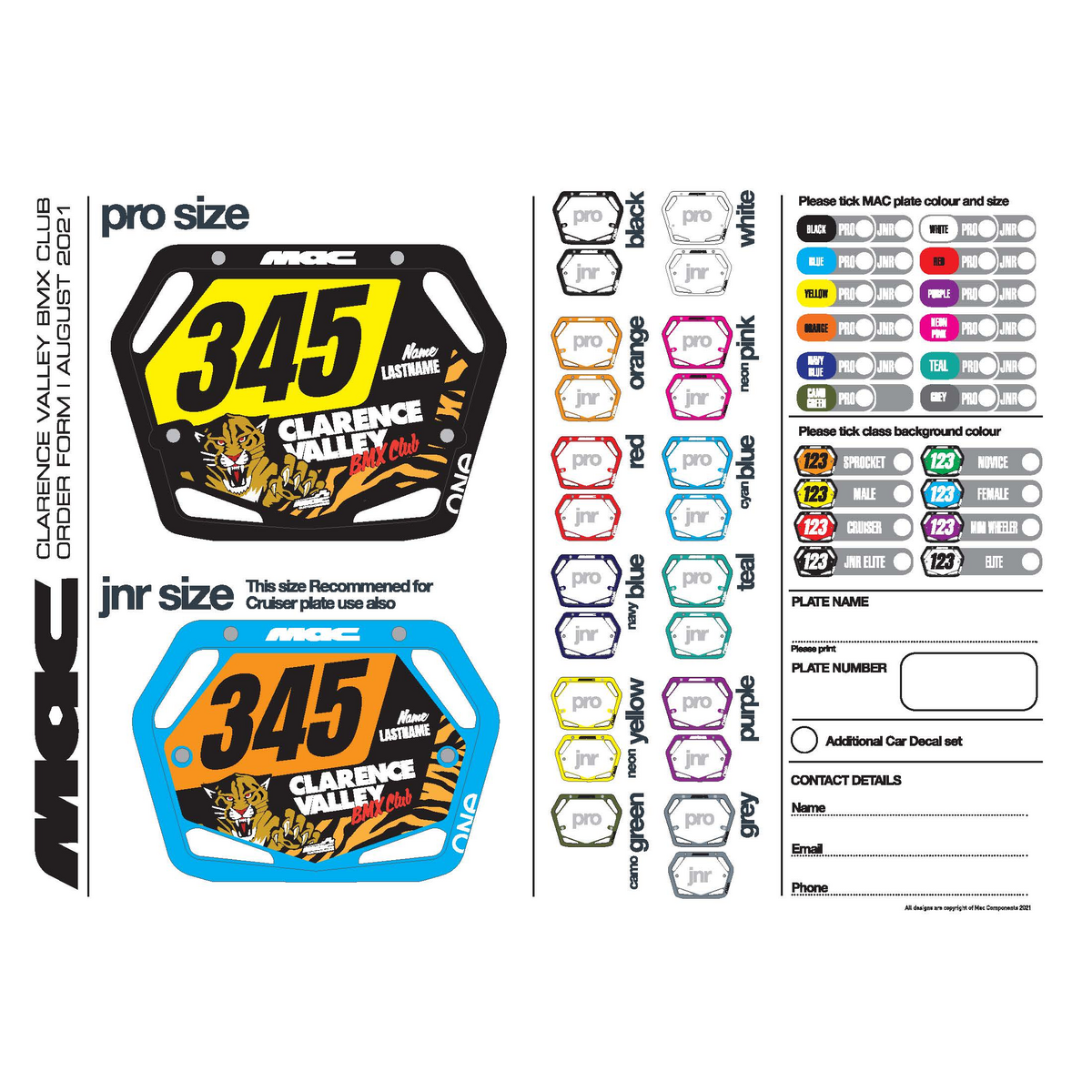 CVBMX Custom Race Plate