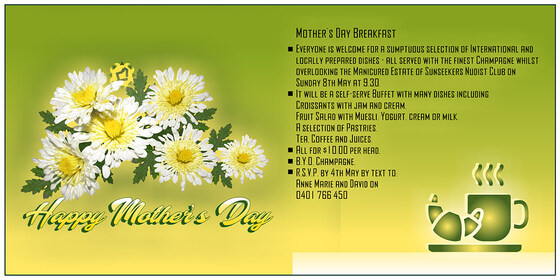 Mother's Day Breakfast - RSVP Required by 4th May