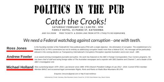 Catch the Crooks! Politics in the Pub