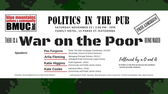 Politics in the Pub - War on the Poor