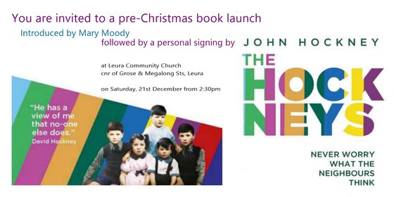 Book signing and launch "The Hockneys Never Worry What the Neighbours Think"