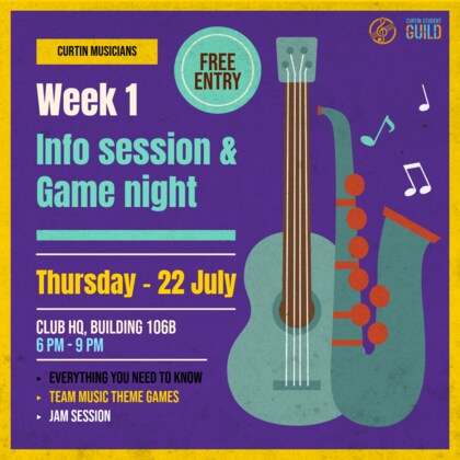 Info session, Game night, and jam session