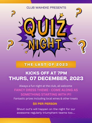 Quiz Night - Last of the year 