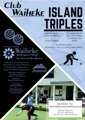 Club Waiheke Island Triples 
