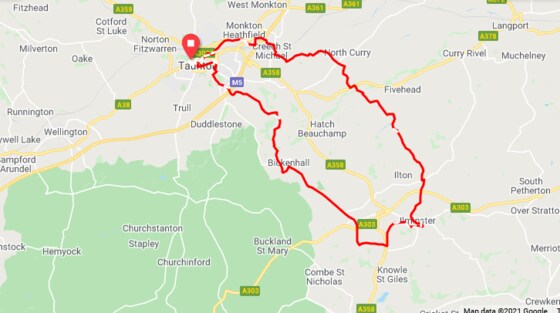 Leisurely ride to Ilminster