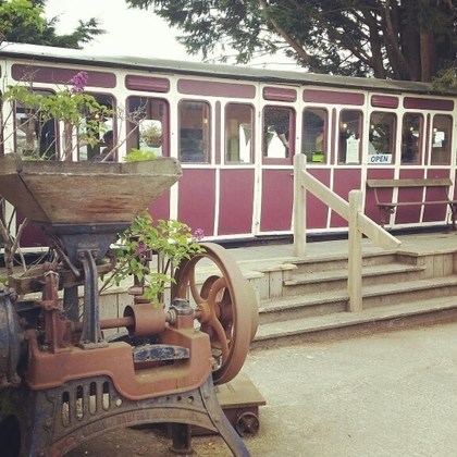 Lunch at Pip's Railway Carriage, Lopen