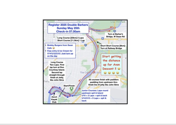 2025 Double Barkers - Ascot Kayak Club - Sunday 25th May