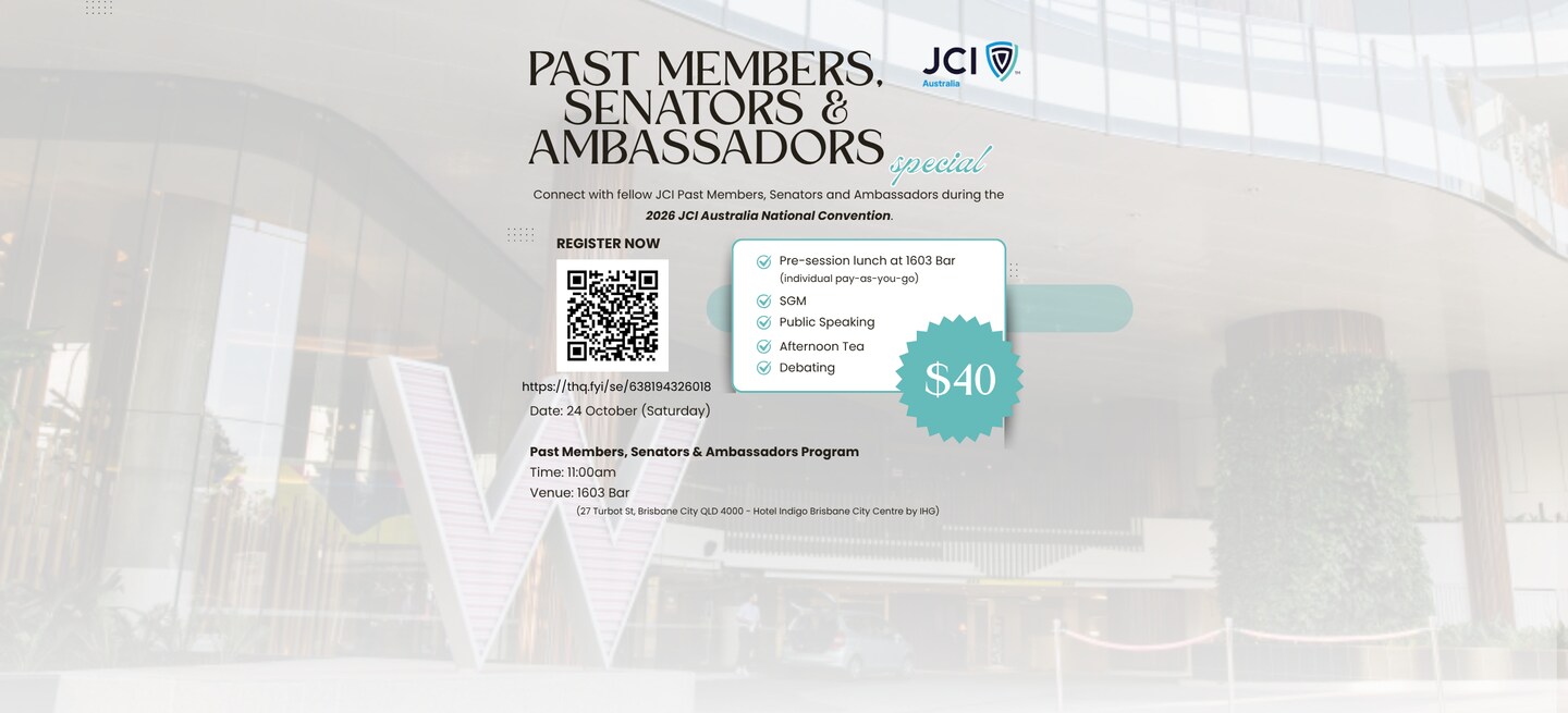 2026 JCI Australia National Convention (Register Link for Past Members, Senators & Ambassadors Program)