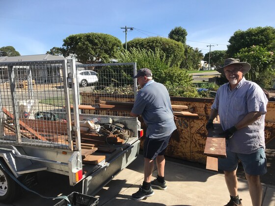 Moving equipment into our Shed