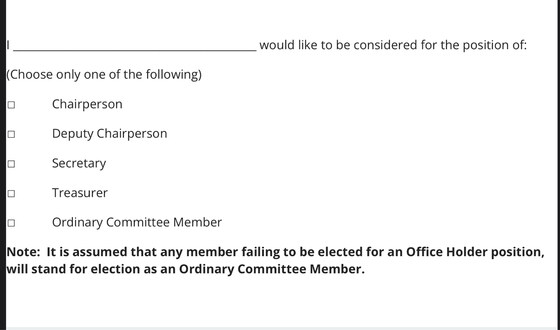 Nominate for Management Committee