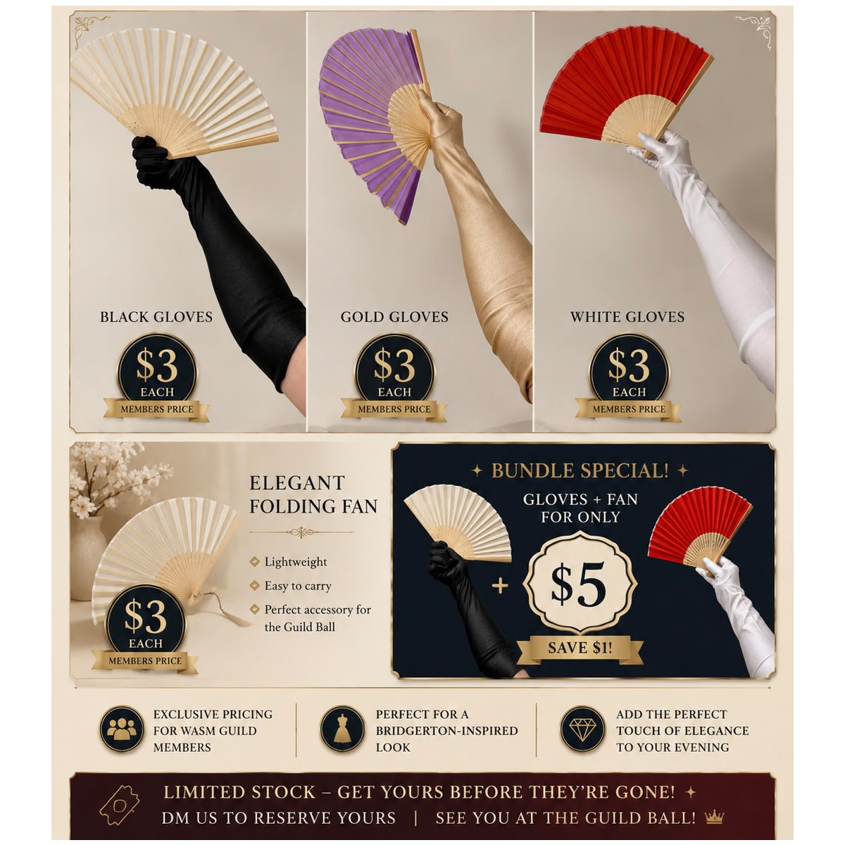 Bridgerton's Vibe Gloves and Fans (Members Only)