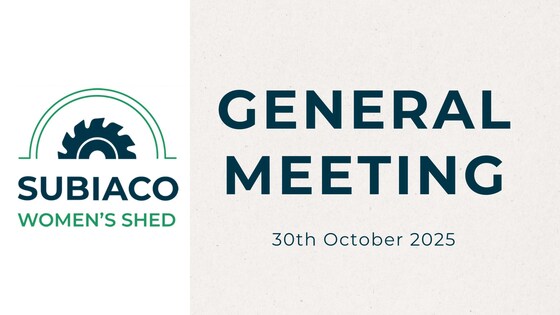 General meeting Thursday 30th October 7 pm @Earthwise