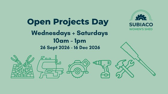 Open Project Day Wednesday from 10am -1pm 