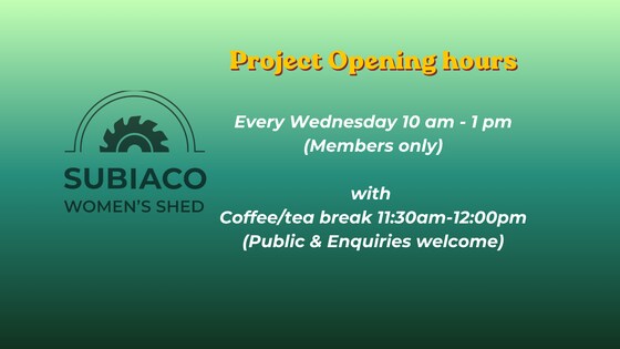 The Shed is open every Wednesday from 10am -1pm 
