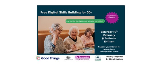 Upskilling Digital Skills - Saturday 14th Feb (10-11 am) followed by coffee