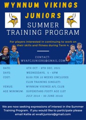 Wynnum Vikings Summer Training Program