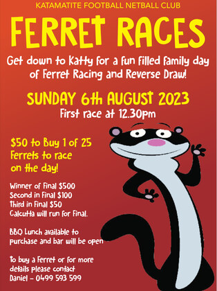 Katamatite Reverse raffle & ferret races 2023
