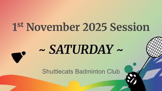 Shuttlecats **SATURDAY** Session 1/11/2025