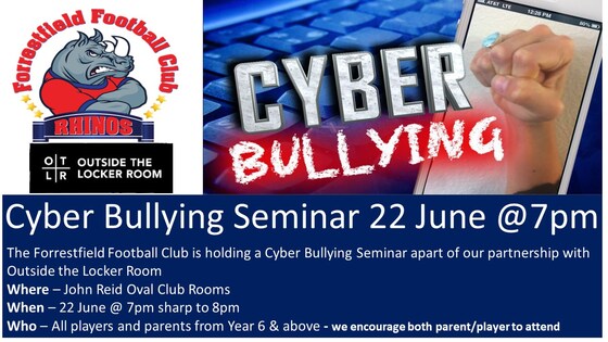 Forrestfield Football Club Cyber Bullying Seminar
