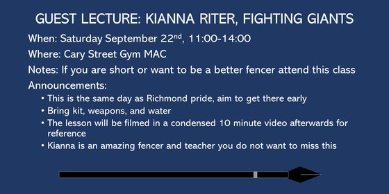 Guest instructor: Kianna Ritter, fighting giants 