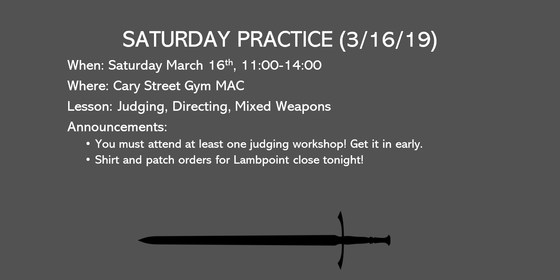 Saturday Practice - Judging
