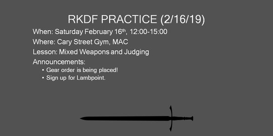 Saturday Practice