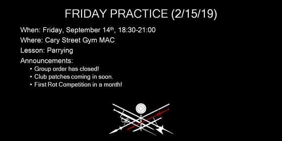 Friday Practice - Zufechten and Parrying!