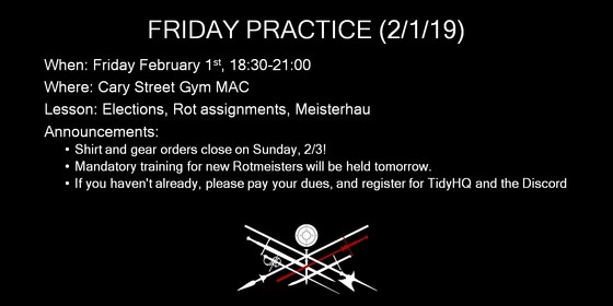 Friday Practice - Rotmeister Elections!